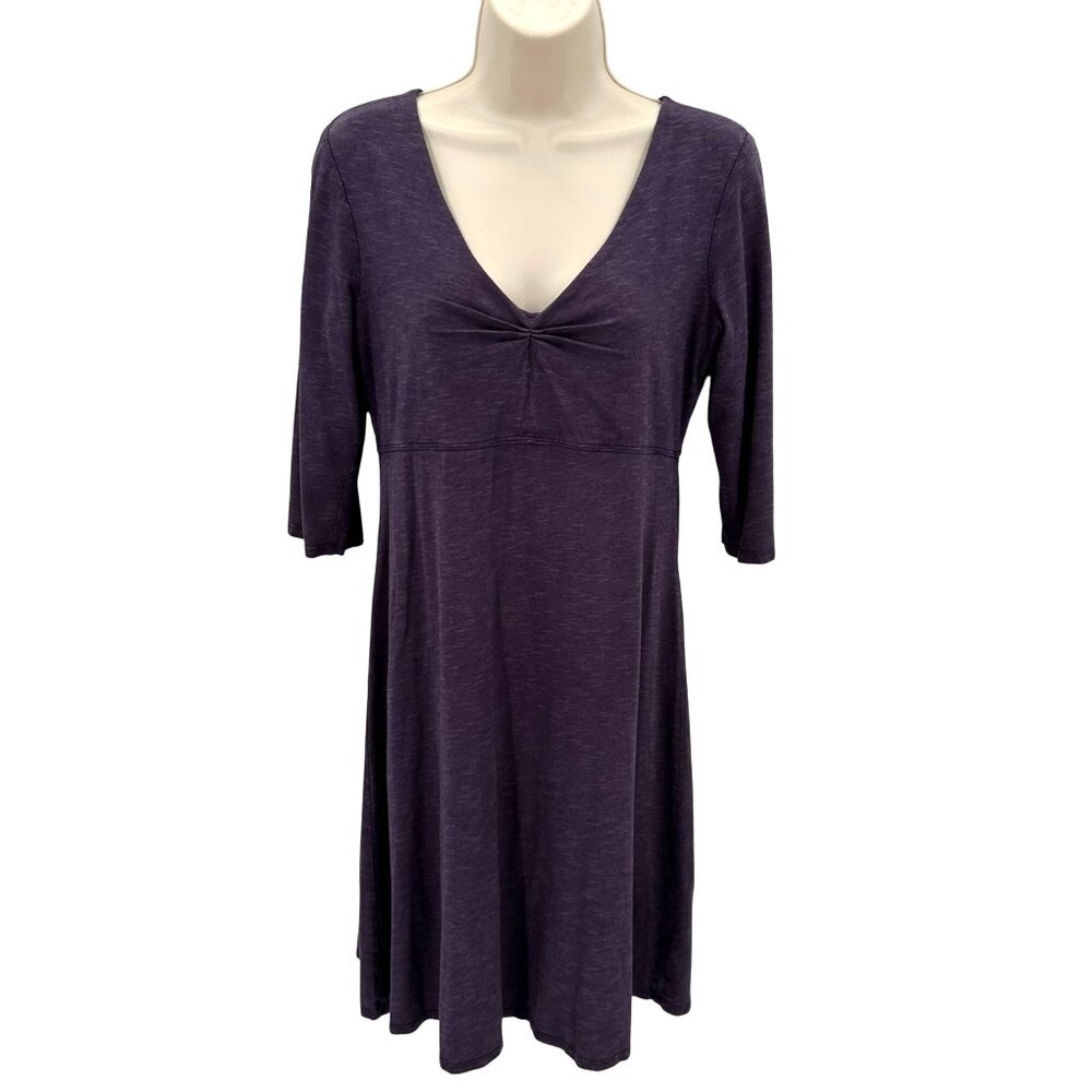Horny Toad Womens Rosalinda Tencel Organic Cotton Purple V-Neck Dress M